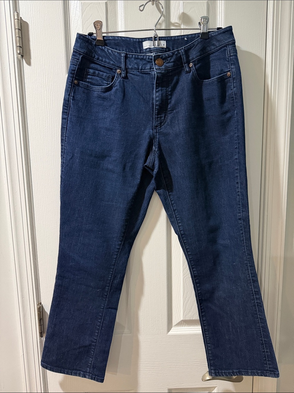 LOFT Dark Indigo Curvy Crop Jean Capri